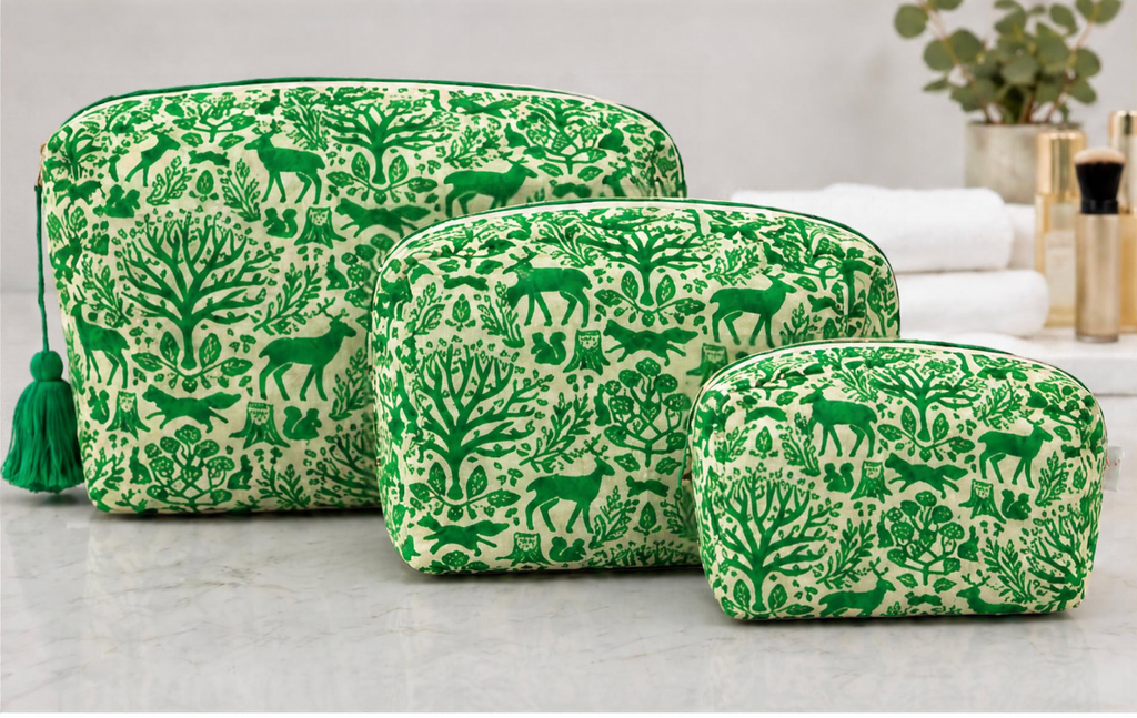 Green 3-Pouch Travel Set