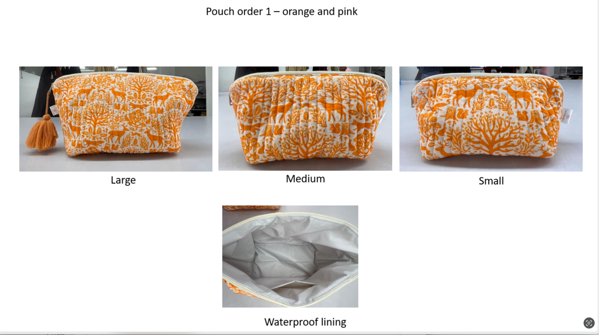 Orange 3-Pouch Travel Set