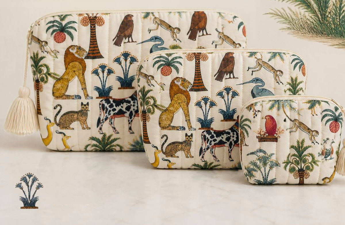 Animal Print 3-Pouch Travel Set